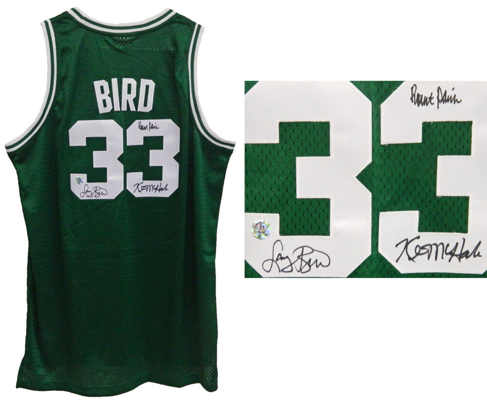 Larry Bird, Kevin McHale & Robert Parish Signed Celtics Green Larry Bird NBA Official Adidas Swingman Jersey - CELJRY200 - Larry Bird, Kevin McHale & Robert Parish Signed Celtics Green Larry Bird NBA Official Adidas Swingman Jersey product image