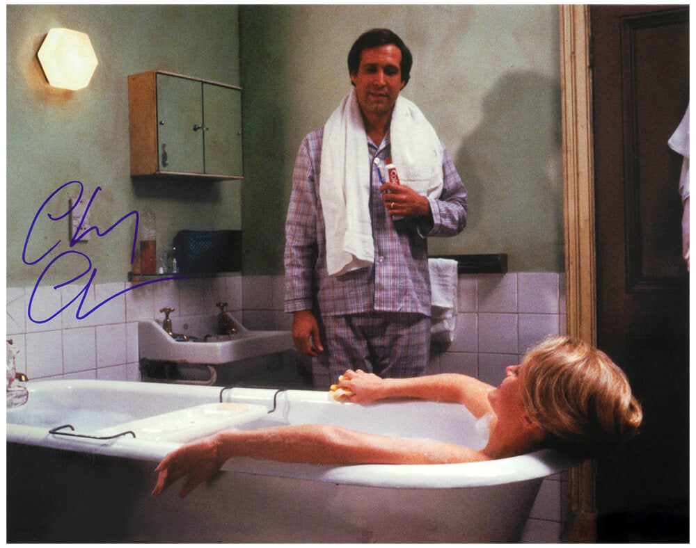 Chevy Chase Signed National Lampoon's Vacation Wife In Tub 16x20 Photo - CHA16P528 - Chevy Chase Signed National Lampoon's Vacation Wife In Tub 16x20 Photo product image