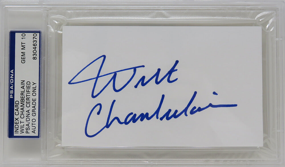 Wilt Chamberlain Signed 3x5 White Index Card (PSA Encapsulated -  Autographed Grade 10) - CHACUT200 - Wilt Chamberlain Signed 3x5 White Index Card (PSA Encapsulated - Autographed Grade 10) product image