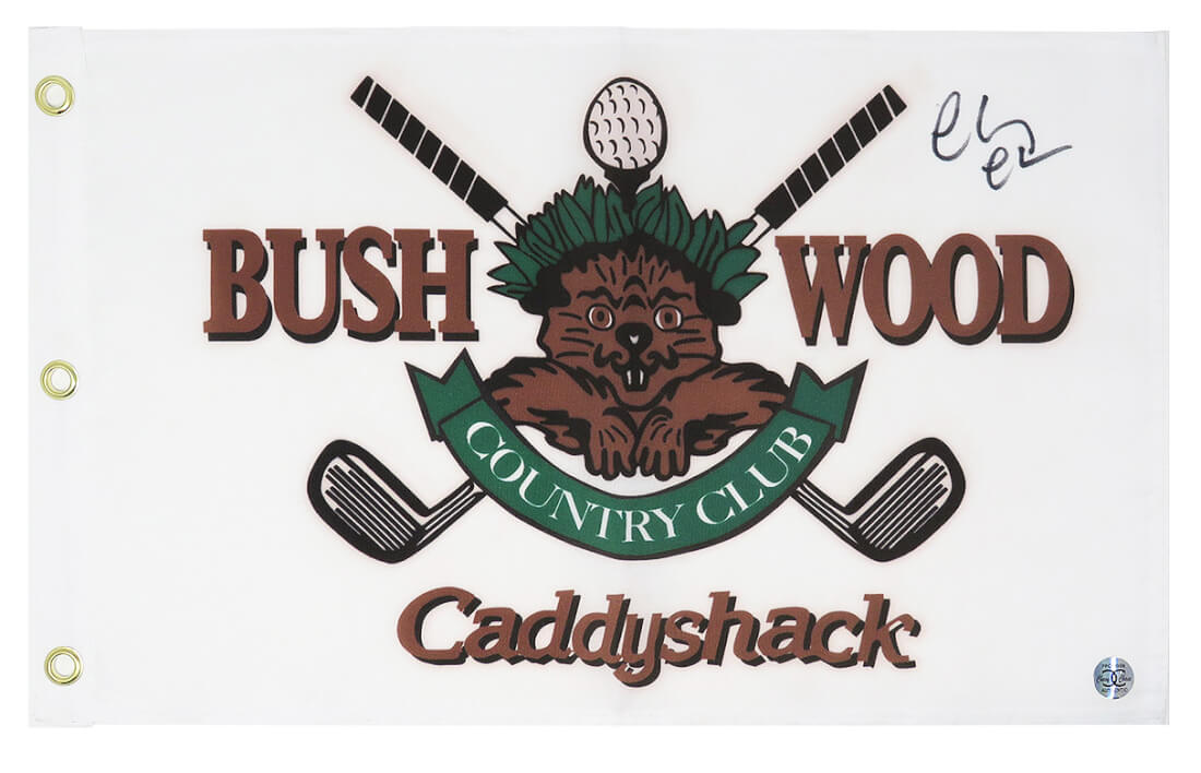Chevy Chase Signed Caddyshack Bushwood Golf Pin Flag - CHAFLG508 - Chevy Chase Signed Caddyshack Bushwood Golf Pin Flag product image