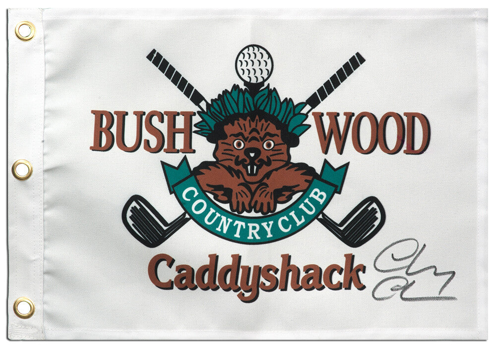 Chevy Chase Signed Caddyshack Bushwood 18x13 Golf Pin Flag - CHAFLG511 - Chevy Chase Signed Caddyshack Bushwood 18x13 Golf Pin Flag product image
