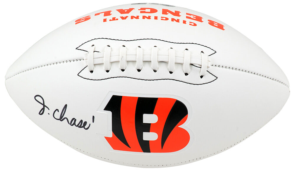 Ja'Marr Chase Signed Cincinnati Bengals Franklin White Logo Football - (Beckett) - CHAFTB310 - Ja'Marr Chase Signed Cincinnati Bengals Franklin White Logo Football - (Beckett) product image