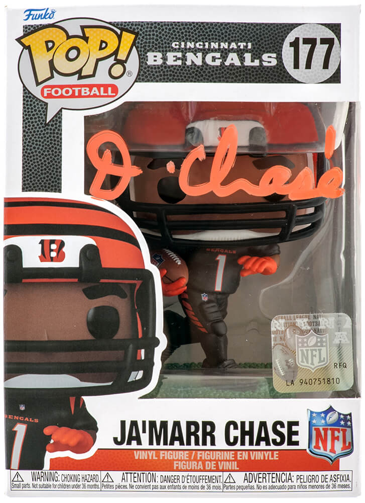 Ja'Marr Chase Signed Cincinnati Bengals NFL Funko Pop Doll #177 - (Beckett) - CHAFUN300 - Ja'Marr Chase Signed Cincinnati Bengals NFL Funko Pop Doll #177 - (Beckett) product image