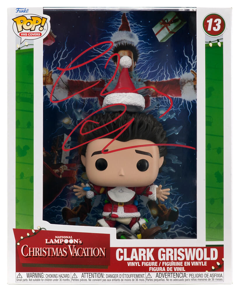 Chevy Chase Signed Christmas Vacation Clark Griswold VHS Cover Funko Pop Doll #13 - CHAFUN503 - Chevy Chase Signed Christmas Vacation Clark Griswold VHS Cover Funko Pop Doll #13 product image