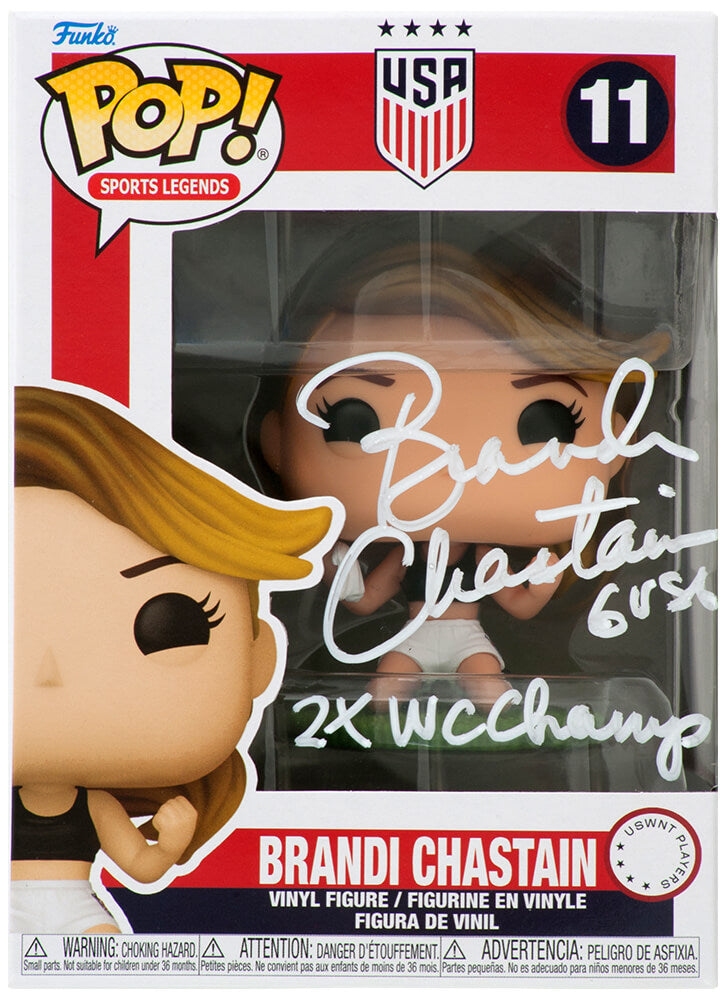 Brandi Chastain Signed USA Women's Soccer Funko Pop Doll #11 w/2x WC Champs - CHAFUN521 - Brandi Chastain Signed USA Women's Soccer Funko Pop Doll #11 w/2x WC Champs product image