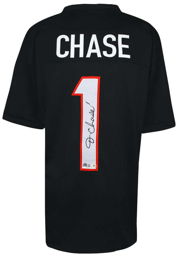 Ja'Marr Chase Signed Black Custom Football Jersey - (Beckett) - CHAJRY310 - Ja'Marr Chase Signed Black Custom Football Jersey - (Beckett) product image