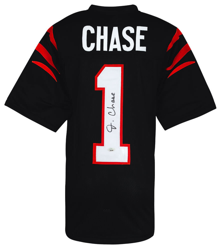 Ja'Marr Chase Signed Black Custom Football Jersey - (JSA) - CHAJRY312 - Ja'Marr Chase Signed Black Custom Football Jersey - (JSA) product image