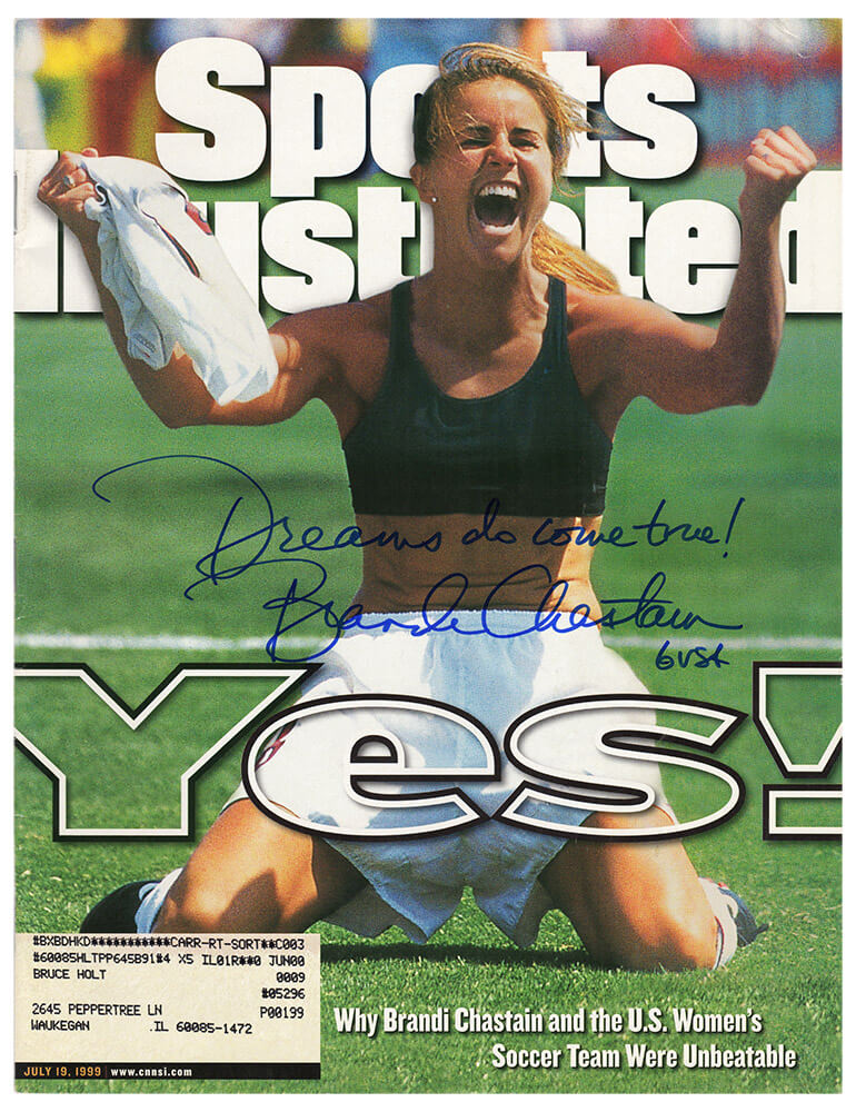 Brandi Chastain Signed Sports Illustrated July 19, 1999 Original Magazine w/Dreams Do Come True! - CHAMAG501 - Brandi Chastain Signed Sports Illustrated July 19, 1999 Original Magazine w/Dreams Do Come True! product image