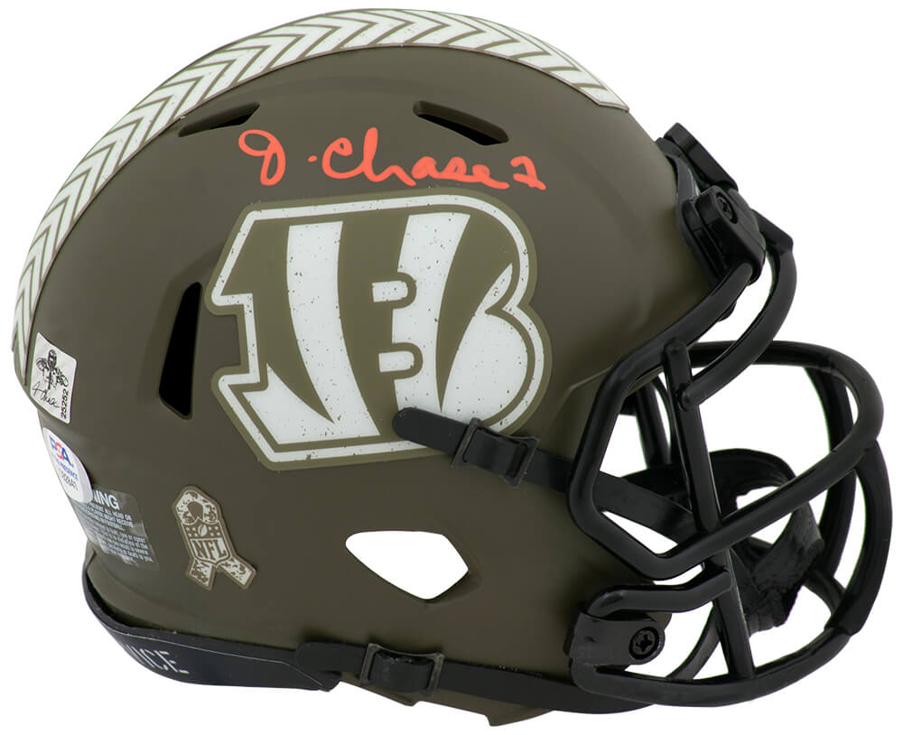 Ja'Marr Chase Signed Cincinnati Bengals Salute to Service Riddell Speed Mini Helmet (PSA) - CHAMIN313 - Ja'Marr Chase Signed Cincinnati Bengals Salute to Service Riddell Speed Mini Helmet (PSA) product image