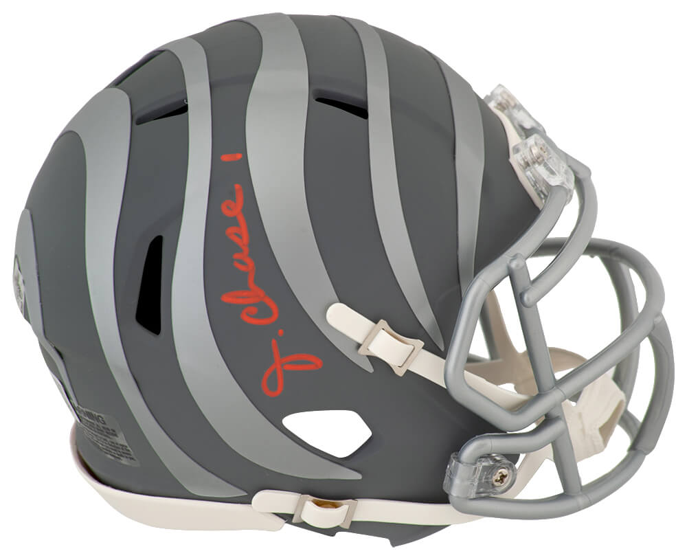 Ja'Marr Chase Signed Cincinnati Bengals SLATE Riddell Speed Mini Helmet - (Beckett) - CHAMIN315 - Ja'Marr Chase Signed Cincinnati Bengals SLATE Riddell Speed Mini Helmet - (Beckett) product image