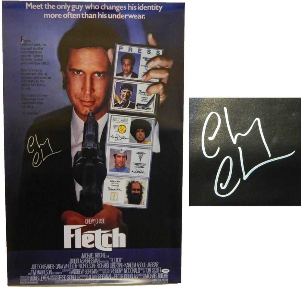 Chevy Chase Signed Fletch 22x35 Full Size Movie Poster - CHAPST506 - Chevy Chase Signed Fletch 22x35 Full Size Movie Poster product image