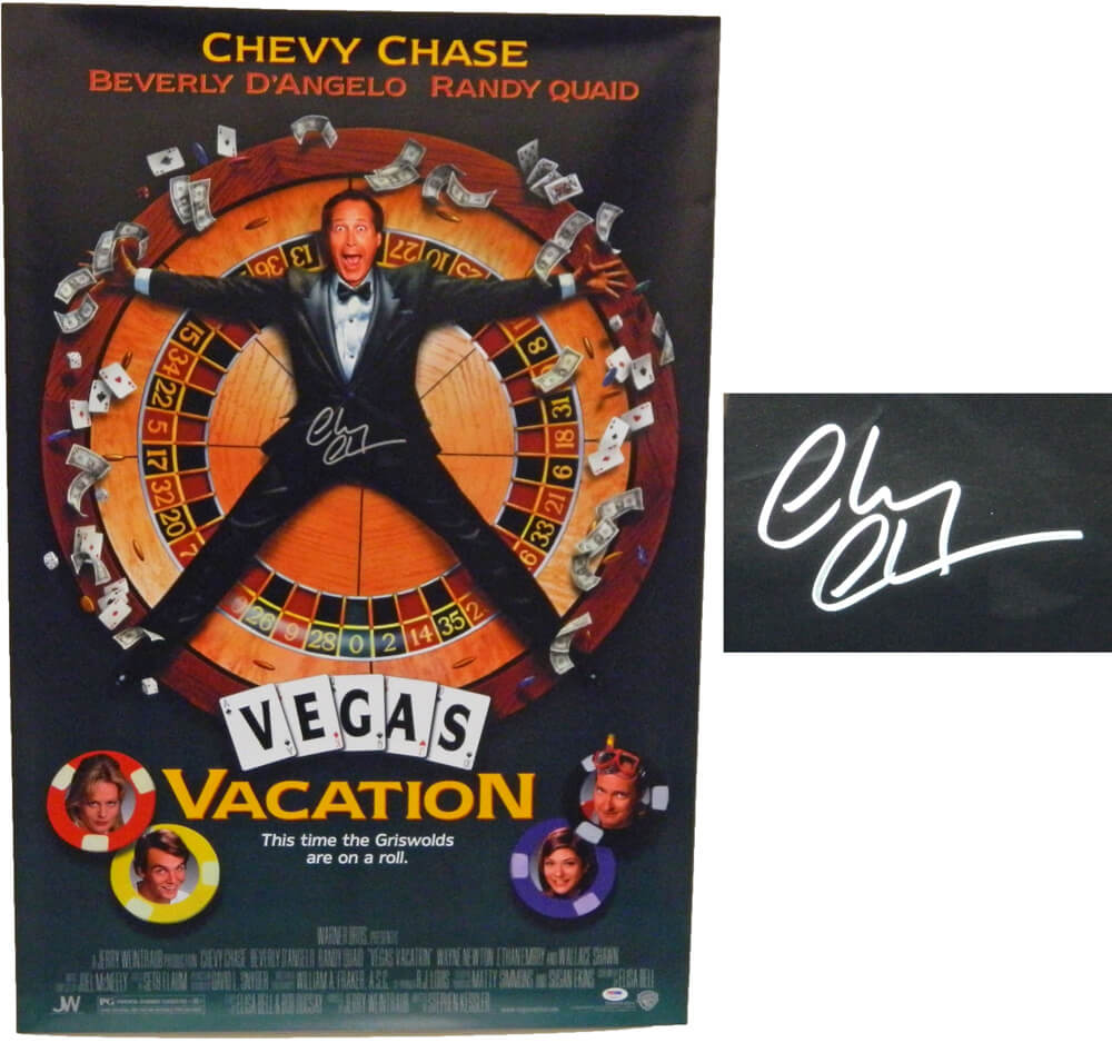 Chevy Chase Signed Vegas Vacation 27x40 Full Size Movie Poster - CHAPST508 - Chevy Chase Signed Vegas Vacation 27x40 Full Size Movie Poster product image