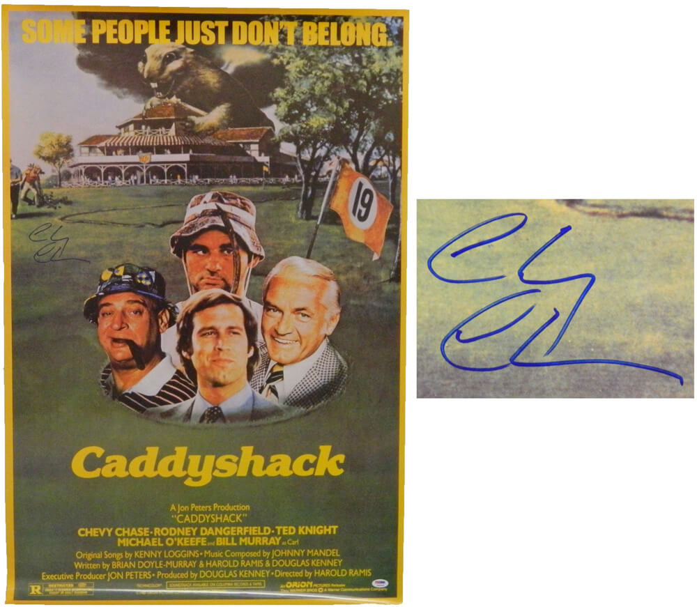 Chevy Chase Signed Caddyshack 24x36 Full Size Movie Poster - CHAPST509 - Chevy Chase Signed Caddyshack 24x36 Full Size Movie Poster product image