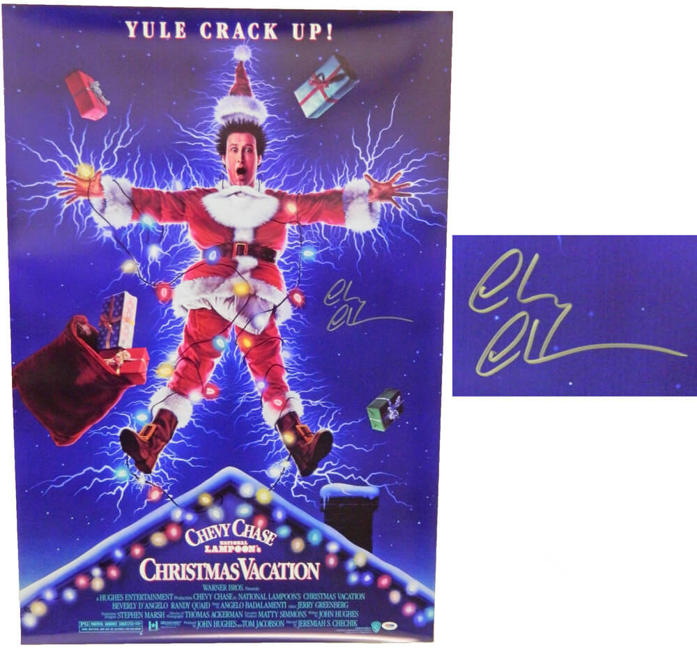 Chevy Chase Signed Christmas Vacation 27x40 Full Size Movie Poster - CHAPST511 - Chevy Chase Signed Christmas Vacation 27x40 Full Size Movie Poster product image