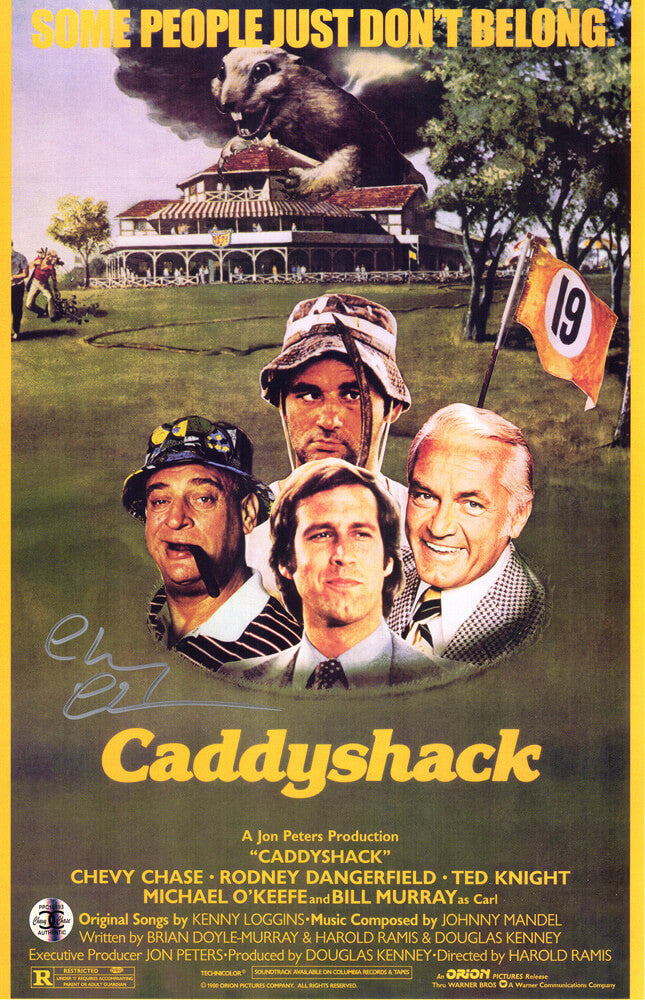 Chevy Chase Signed Caddyshack 11x17 Movie Poster (In Silver) - CHAPST517 - Chevy Chase Signed Caddyshack 11x17 Movie Poster (In Silver) product image