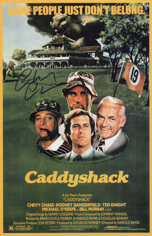 Chevy Chase Signed 'Caddyshack' 11x17 Movie Poster (In Blue) - CHAPST523 - Chevy Chase Signed 'Caddyshack' 11x17 Movie Poster (In Blue) product image
