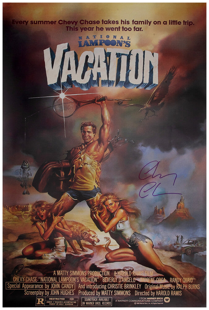 Chevy Chase Signed National Lampoon's Vacation 27x40 Full Size Movie Poster - CHAPST529 - Chevy Chase Signed National Lampoon's Vacation 27x40 Full Size Movie Poster product image