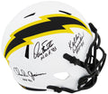 Dan Fouts, Charlie Joiner & Kellen Winslow Signed Chargers Lunar Eclipse Riddell Full Size Speed Replica Helmet w/HOF Years - CHAREP310 - Dan Fouts, Charlie Joiner & Kellen Winslow Signed Chargers Lunar Eclipse Riddell Full Size Speed Replica Helmet w/HOF Years product image