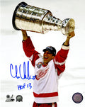 Chris Chelios Signed Detroit Red Wings 2002 Stanley Cup Trophy 8x10 Photo w/HOF'13 - CHE08P405 - Chris Chelios Signed Detroit Red Wings 2002 Stanley Cup Trophy 8x10 Photo w/HOF'13 product image