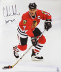 Chris Chelios Signed Chicago Blackhawks With Puck Action 16x20 Photo w/HOF 2013 - CHE16P408 - Chris Chelios Signed Chicago Blackhawks With Puck Action 16x20 Photo w/HOF 2013 product image