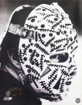 Gerry Cheevers Signed Boston Bruins Mask Close Up B&W 16x20 Photo w/HOF'85 - CHE16P423 - Gerry Cheevers Signed Boston Bruins Mask Close Up B&W 16x20 Photo w/HOF'85 product image
