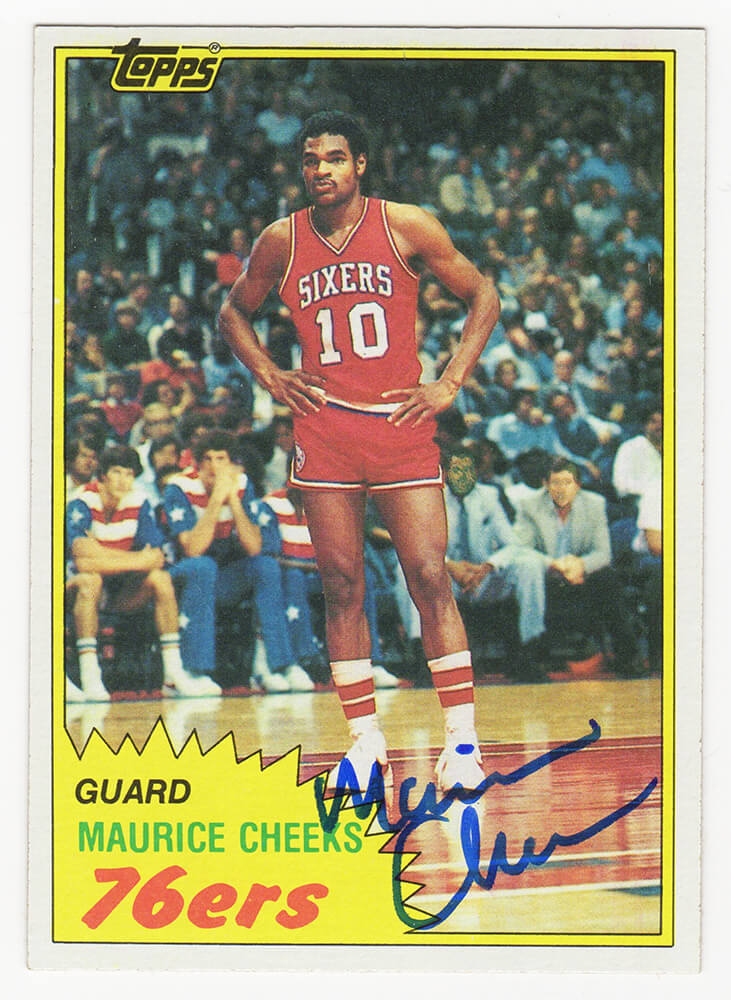 Maurice Cheeks Signed 1981-82 Topps Philadelphia 76ers Basketball Card #90 - CHECAR201 - Maurice Cheeks Signed 1981-82 Topps Philadelphia 76ers Basketball Card #90 product image