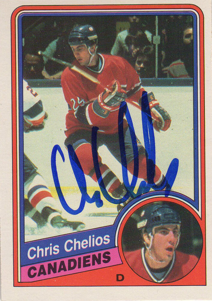 Chris Chelios Signed Montreal Canadiens 1984 O-Pee-Chee Rookie Hockey Card #259 - CHECAR401 - Chris Chelios Signed Montreal Canadiens 1984 O-Pee-Chee Rookie Hockey Card #259 product image