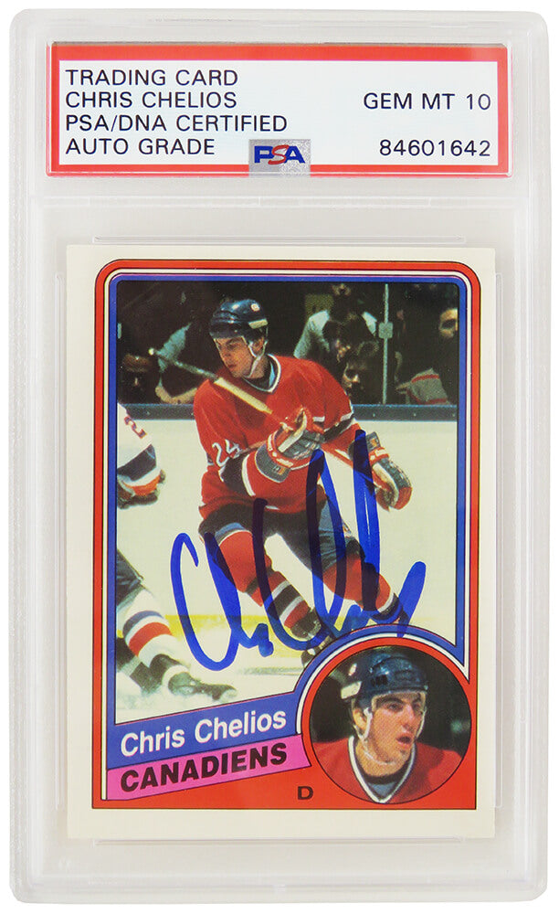 Chris Chelios Signed Montreal Canadiens 1984 O-Pee-Chee Rookie Hockey Card #259 - (PSA/DNA - Auto Grade 10) - CHECAR403 - Chris Chelios Signed Montreal Canadiens 1984 O-Pee-Chee Rookie Hockey Card #259 - (PSA/DNA - Auto Grade 10) product image