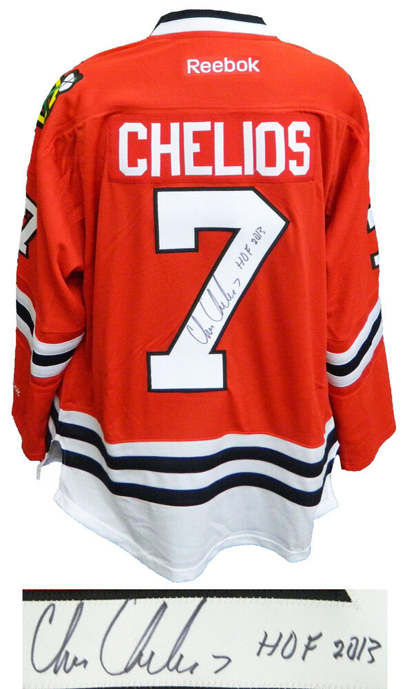 Chris Chelios Signed Chicago Blackhawks Red Reebok Premier Hockey Jersey w/HOF 2013 - CHEJRY403 - Chris Chelios Signed Chicago Blackhawks Red Reebok Premier Hockey Jersey w/HOF 2013 product image