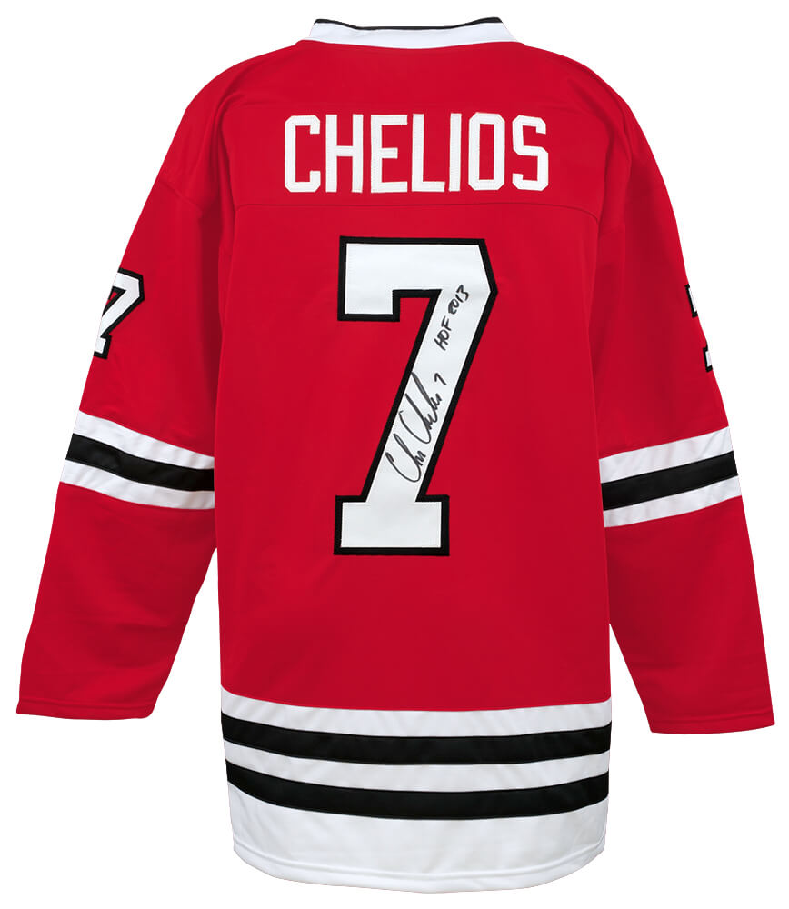 Chris Chelios Signed Red Custom #7 Hockey Jersey w/HOF 2013 - CHEJRY405 - Chris Chelios Signed Red Custom #7 Hockey Jersey w/HOF 2013 product image