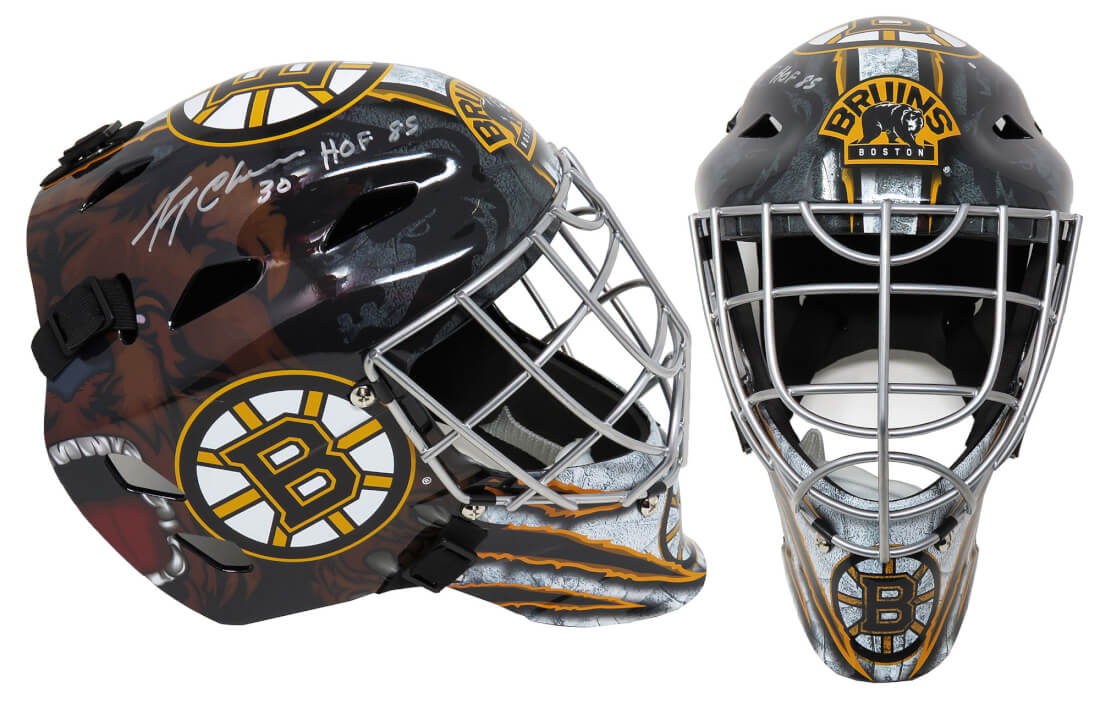 Gerry Cheevers Signed Boston Bruins Replica Hockey Goalie Mask w/HOF 85 - CHEMAS422 - Gerry Cheevers Signed Boston Bruins Replica Hockey Goalie Mask w/HOF 85 product image