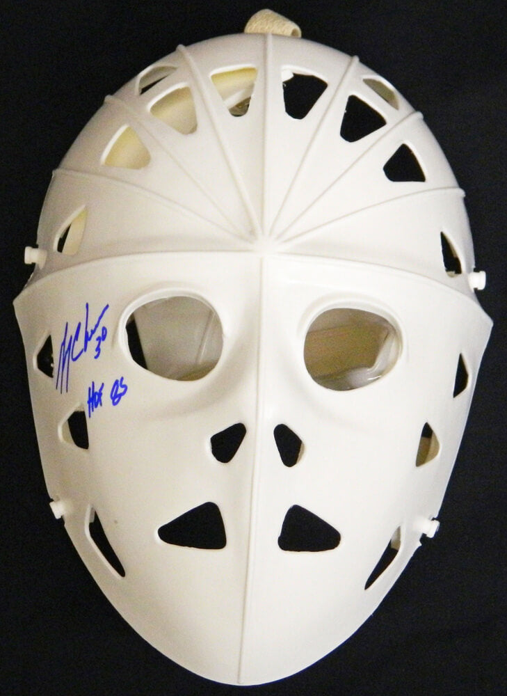 Gerry Cheevers Signed White Throwback Full Size Goalie Mask w/HOF 85 - CHEMAS423 - Gerry Cheevers Signed White Throwback Full Size Goalie Mask w/HOF 85 product image
