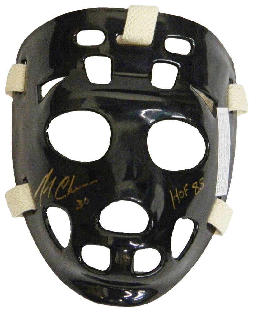 Gerry Cheevers Signed Black Hockey Goalie Mask w/HOF'85 - CHEMAS424 - Gerry Cheevers Signed Black Hockey Goalie Mask w/HOF'85 product image