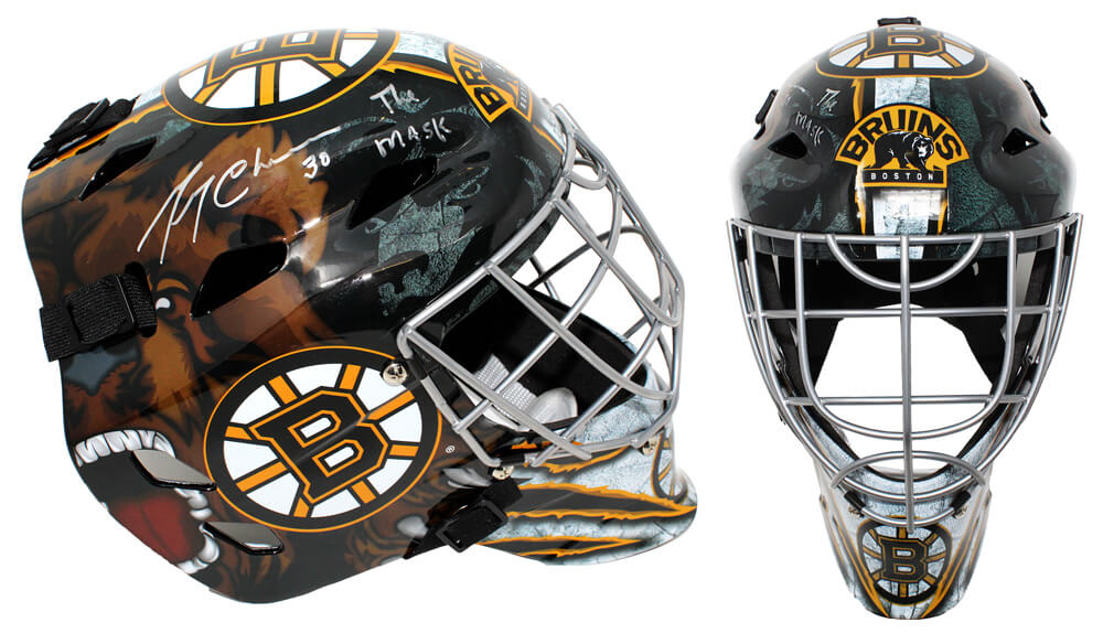 Gerry Cheevers Signed Boston Bruins Replica Hockey Goalie Mask w/The Mask - CHEMAS426 - Gerry Cheevers Signed Boston Bruins Replica Hockey Goalie Mask w/The Mask product image