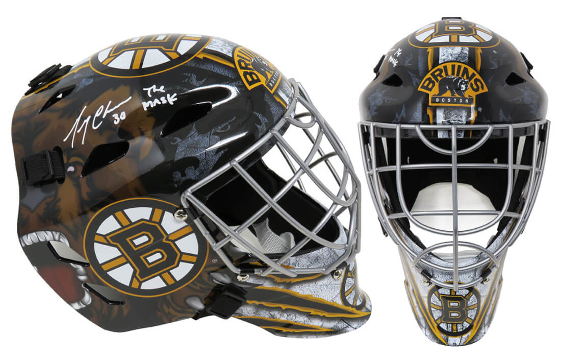 Gerry Cheevers Signed Boston Bruins Replica Goalie Mask w/The Mask - CHEMAS428 - Gerry Cheevers Signed Boston Bruins Replica Goalie Mask w/The Mask product image
