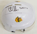 Chris Chelios Signed Blackhawks White Hockey Mini Helmet w/3x Norris - CHEMIN401 - Chris Chelios Signed Blackhawks White Hockey Mini Helmet w/3x Norris product image
