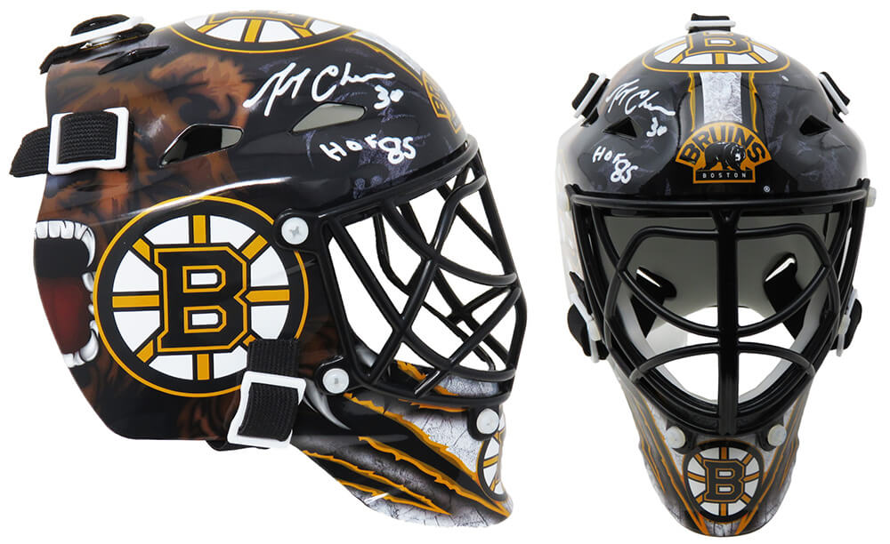 Gerry Cheevers Signed Boston Bruins Mini Hockey Goalie Mask w/HOF'85 - CHEMIN421 - Gerry Cheevers Signed Boston Bruins Mini Hockey Goalie Mask w/HOF'85 product image