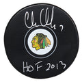 Chris Chelios Signed Blackhawks Logo Hockey Puck w/HOF 2013 - CHEPUC400 - Chris Chelios Signed Blackhawks Logo Hockey Puck w/HOF 2013 product image