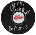 Chris Chelios Signed Red Wings Logo Hockey Puck w/HOF 2013 - CHEPUC401 - Chris Chelios Signed Red Wings Logo Hockey Puck w/HOF 2013 product image