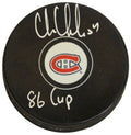 Chris Chelios Signed Montreal Canadiens Logo Hockey Puck w/86 Cup - CHEPUC402 - Chris Chelios Signed Montreal Canadiens Logo Hockey Puck w/86 Cup product image