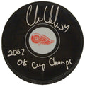 Chris Chelios Signed Detroit Red Wings Logo Hockey Puck w/2002, 08 Cup Champs - CHEPUC406 - Chris Chelios Signed Detroit Red Wings Logo Hockey Puck w/2002, 08 Cup Champs product image