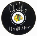 Chris Chelios Signed Chicago Blackhawks Logo Hockey Puck w/11x All Star - CHEPUC410 - Chris Chelios Signed Chicago Blackhawks Logo Hockey Puck w/11x All Star product image