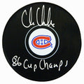 Chris Chelios Signed Montreal Canadiens Logo Hockey Puck w/86 Cup Champs - CHEPUC413 - Chris Chelios Signed Montreal Canadiens Logo Hockey Puck w/86 Cup Champs product image