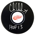 Chris Chelios Signed Redwings Logo Hockey Puck w/HOF'13 - CHEPUC414 - Chris Chelios Signed Redwings Logo Hockey Puck w/HOF'13 product image