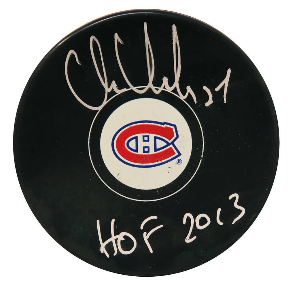 Chris Chelios Signed Montreal Canadiens Logo Hockey Puck w/HOF 2013 - CHEPUC416 - Chris Chelios Signed Montreal Canadiens Logo Hockey Puck w/HOF 2013 product image