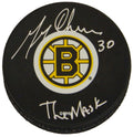 Gerry Cheevers Signed Boston Bruins Logo Hockey Puck w/The Mask - CHEPUC421 - Gerry Cheevers Signed Boston Bruins Logo Hockey Puck w/The Mask product image