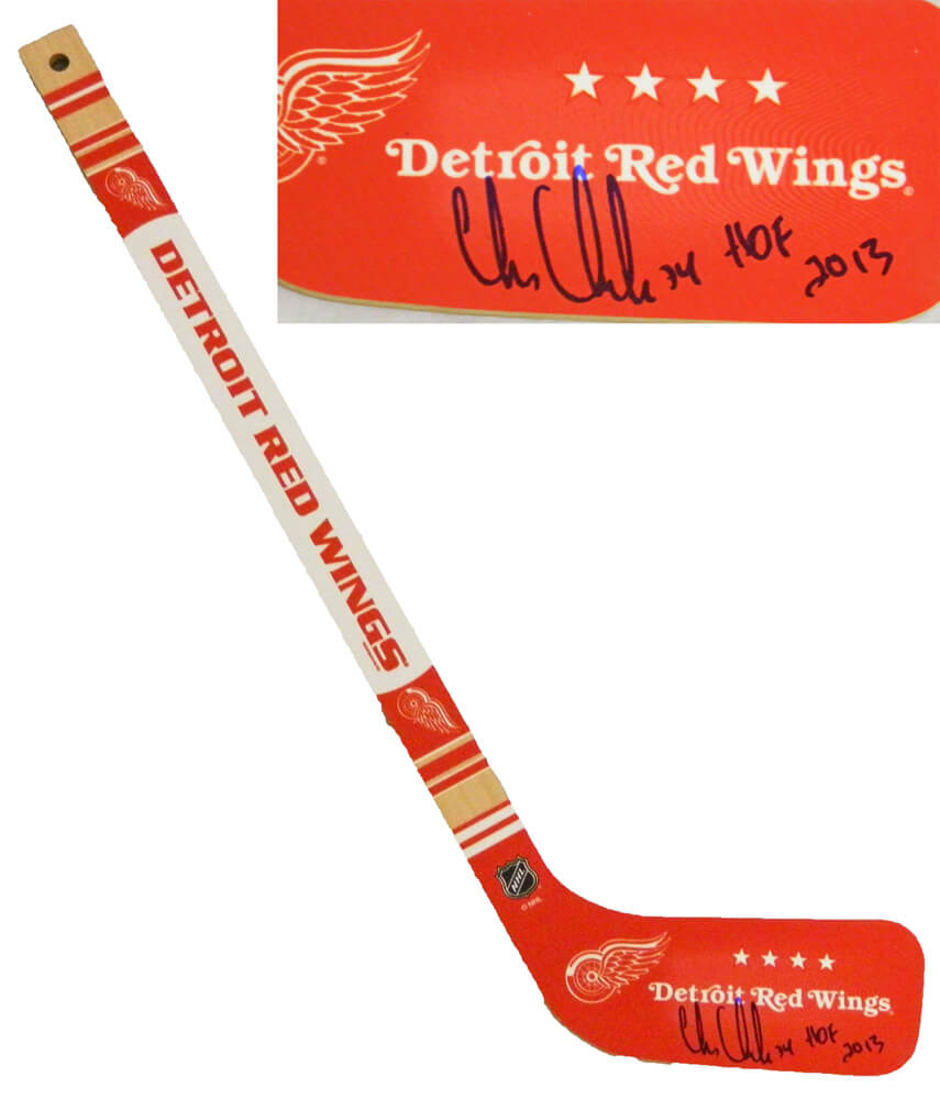 Chris Chelios Signed Detroit Red Wings Logo Mini Hockey Stick w/HOF 2013 - CHESTK401 - Chris Chelios Signed Detroit Red Wings Logo Mini Hockey Stick w/HOF 2013 product image