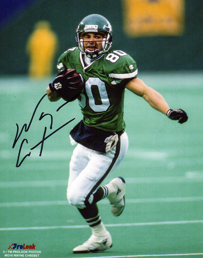 Wayne Chrebet Signed New York Jets Action 8x10 Photo - CHR08P300 - Wayne Chrebet Signed New York Jets Action 8x10 Photo product image