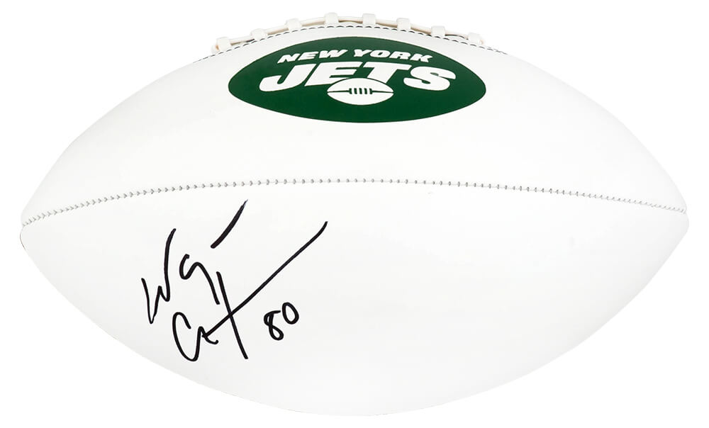 Wayne Chrebet Signed New York Jets Franklin Logo White Panel Full Size Football - CHRFTB303 - Wayne Chrebet Signed New York Jets Franklin Logo White Panel Full Size Football product image