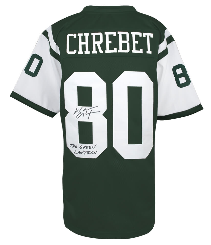Wayne Chrebet Signed Green Custom Football Jersey w/The Green Lantern - CHRJRY301 - Wayne Chrebet Signed Green Custom Football Jersey w/The Green Lantern product image